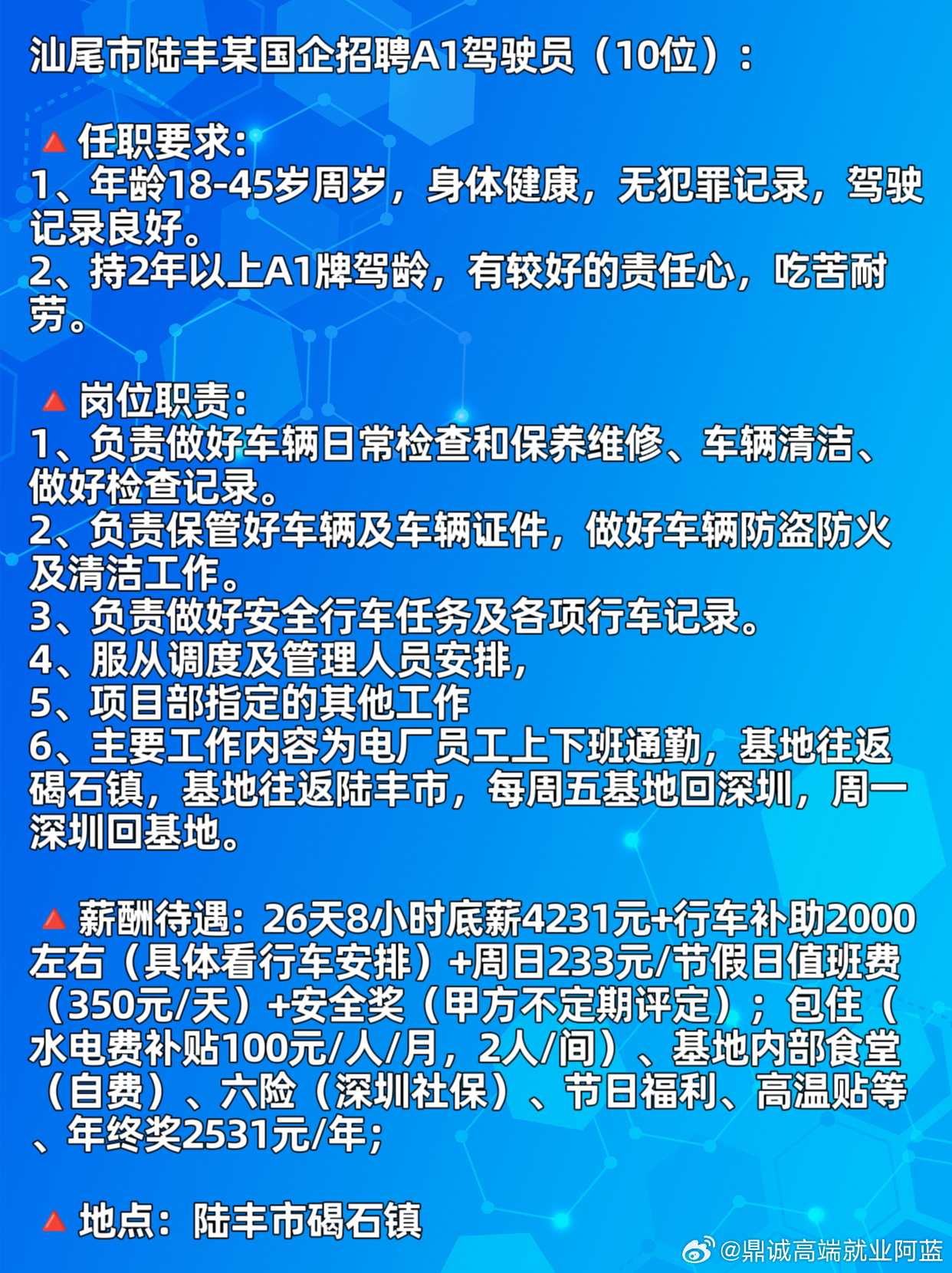 陆丰东海最新司机招聘信息概览